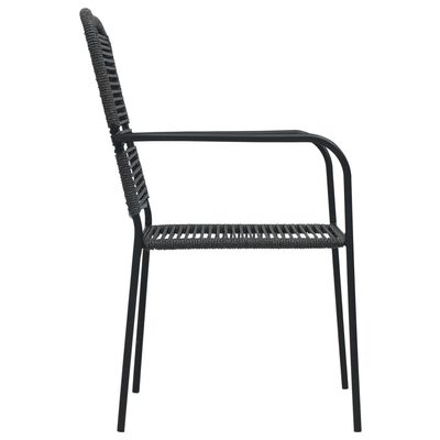 vidaXL Garden Chairs 4 pcs Cotton Rope and Steel Black,  vidaXL Garden Chairs 4 pcs Cotton Rope and Steel Black