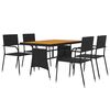 vidaXL 5 Piece Outdoor Dining Set Poly Rattan Black