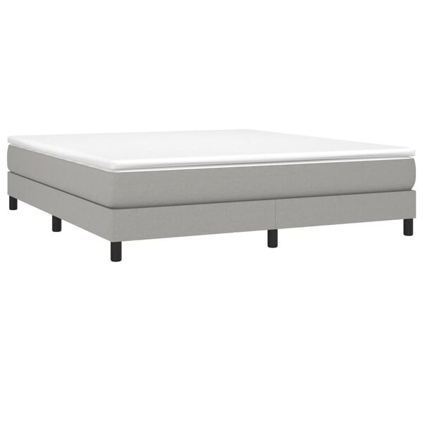 vidaXL Box Spring Bed Frame Light Grey 180x200 cm Super King Fabric