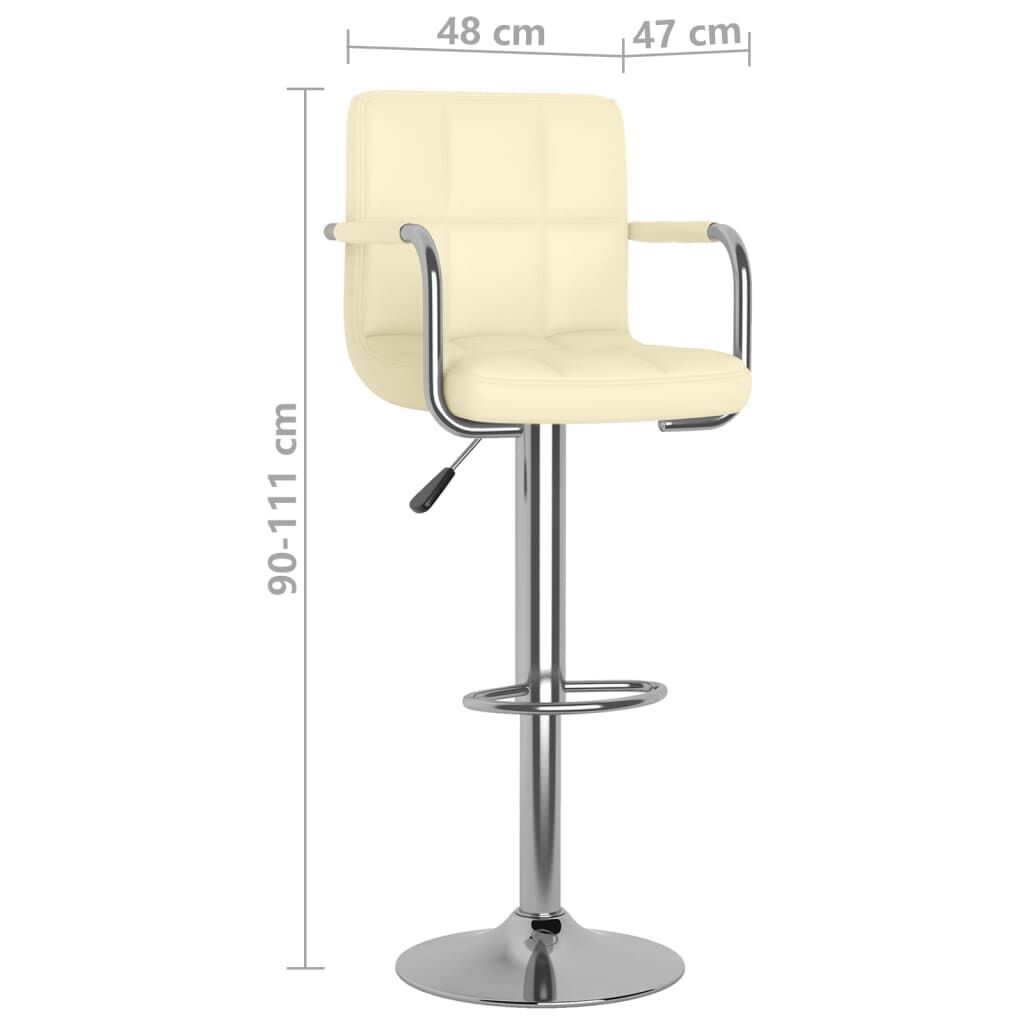 vidaXL Bar Stool Cream Faux Leather