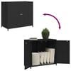 vidaXL Garden Storage Cabinet Black 83x45x76 cm Poly Rattan