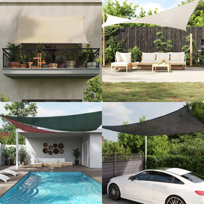 vidaXL Sunshade Sail HDPE Rectangular 2x4 m Cream, cream vidaXL Sunshade Sail HDPE Rectangular 2x4 m Cream