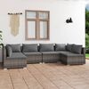 vidaXL 6 Piece Garden Lounge Set with Cushions Poly Rattan Grey