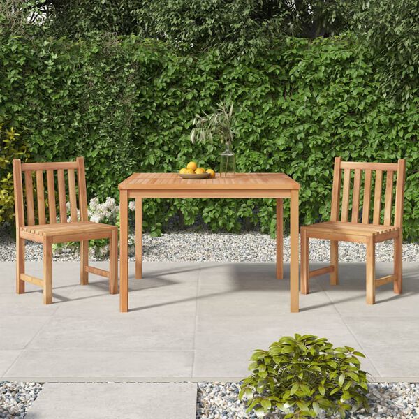 vidaXL 3 Piece Garden Dining Set Solid Wood Teak