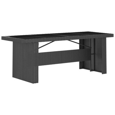 vidaXL 7 Piece Outdoor Dining Set with Cushions Poly Rattan Black