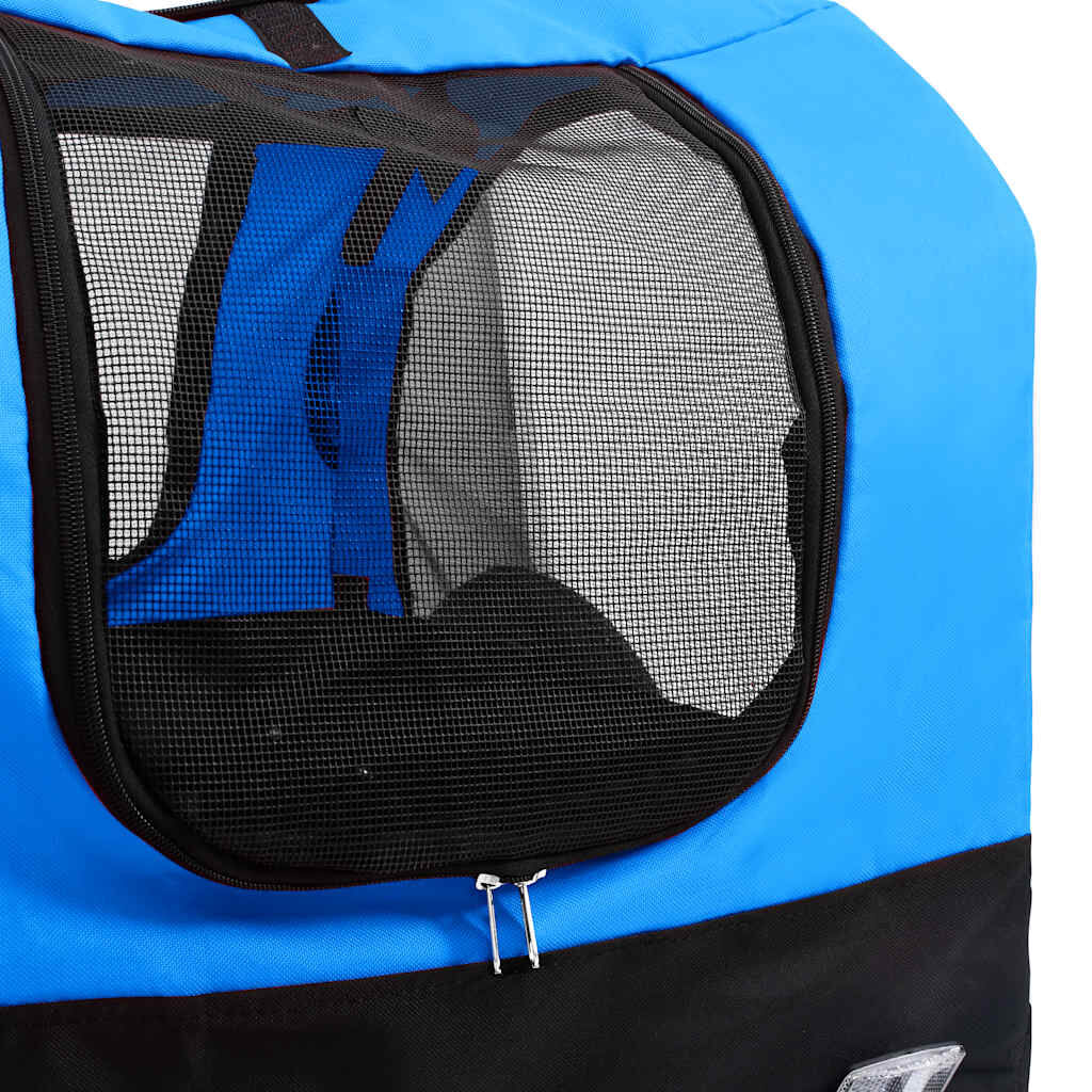 vidaXL 2-in-1 Pet Bike Trailer & Jogging Stroller Blue and Black