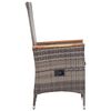 vidaXL 7 Piece Garden Dining Set Poly Rattan Grey