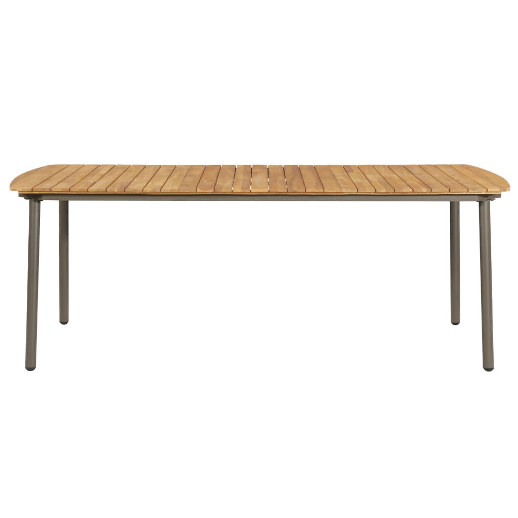 vidaXL Garden Table 200x100x72cm Solid Acacia Wood and Steel