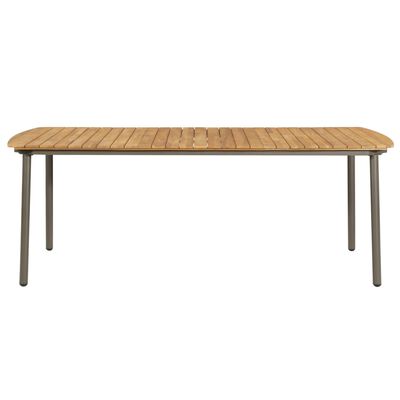 vidaXL Garden Table 200x100x72cm Solid Acacia Wood and Steel,  vidaXL Garden Table 200x100x72cm Solid Acacia Wood and Steel