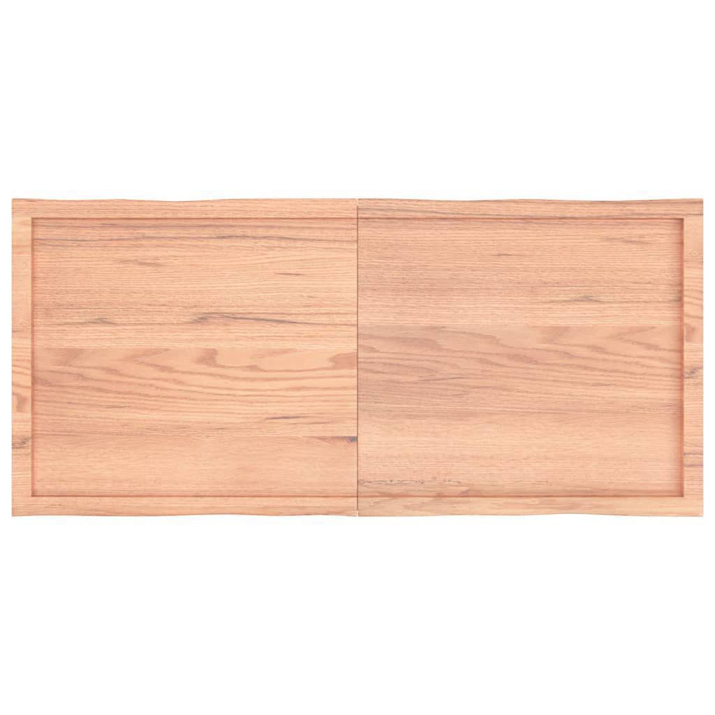 vidaXL Table Top Light Brown 140x60x(2-4)cm Treated Solid Wood Live Edge