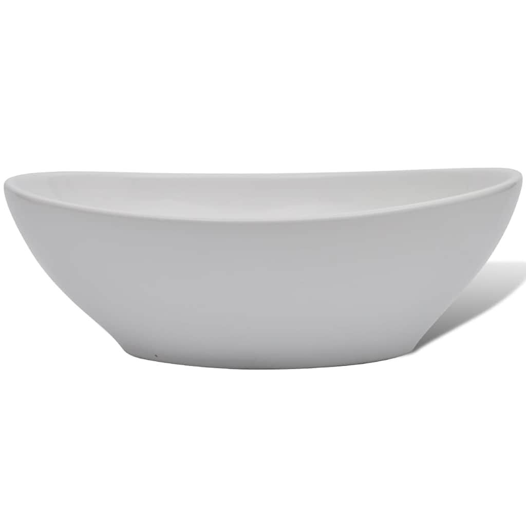 vidaXL Ceramic Basin 40x33 cm Oval White