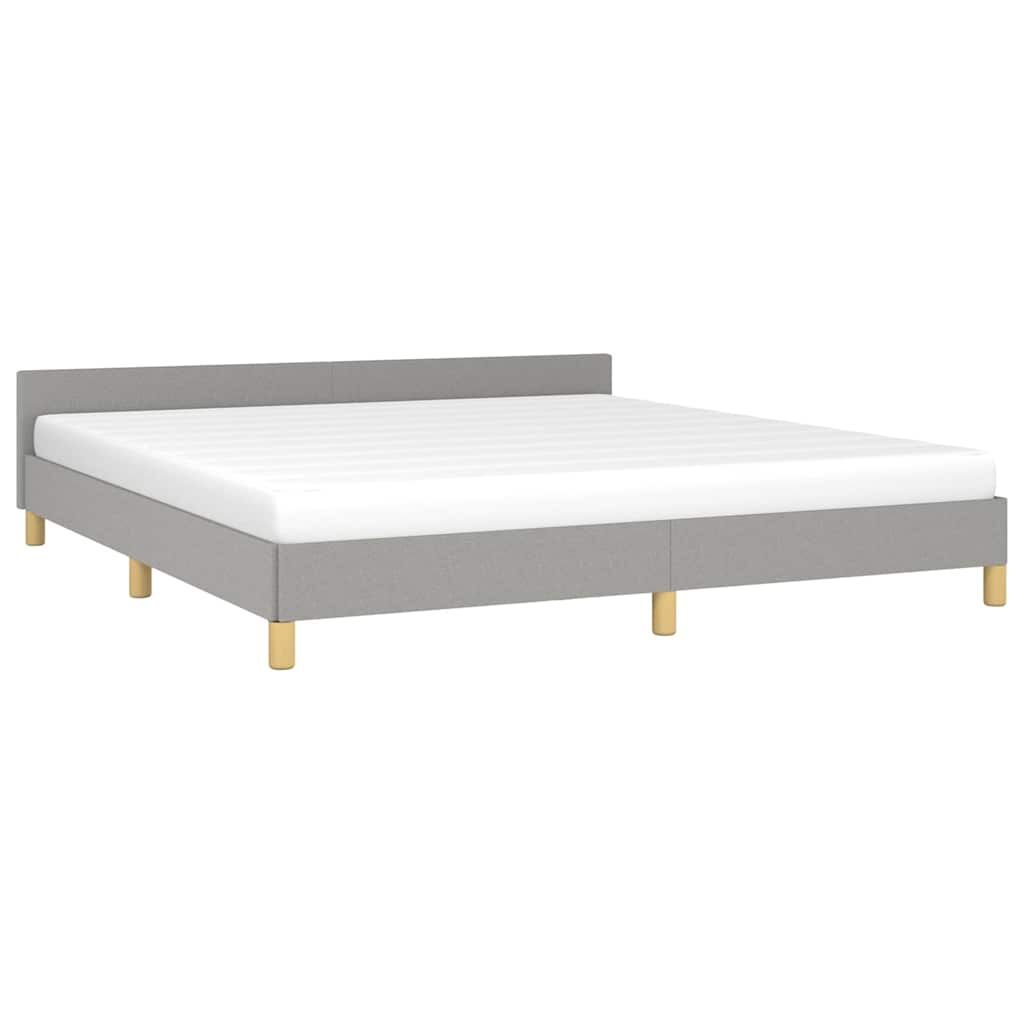 vidaXL Bed Frame without Mattress Light Grey 183x203 cm King Fabric