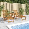 vidaXL Outdoor Deck Chairs with Footrests and Table Solid Wood Acacia