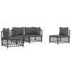 vidaXL 4 Piece Garden Lounge Set with Cushions Anthracite Steel