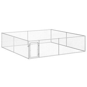 vidaXL Outdoor Dog Kennel Galvanised Steel 4x4x1 m
