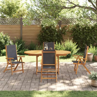 vidaXL 7 Piece Garden Dining Set Solid Wood Acacia and Textilene,  vidaXL 7 Piece Garden Dining Set Solid Wood Acacia and Textilene