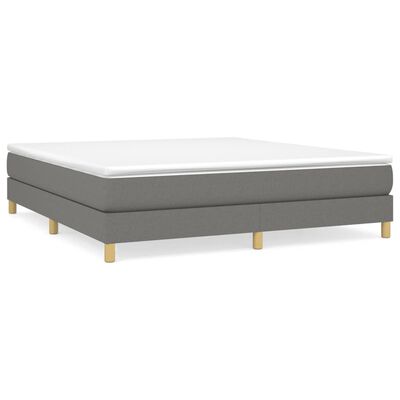 vidaXL Bed Frame without Mattress Dark Grey 180x200 cm Super King Fabric