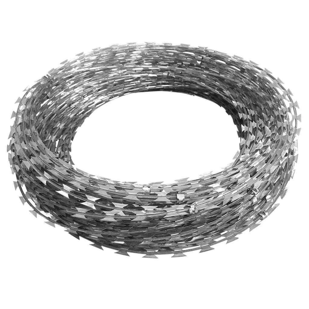 vidaXL BTO-22 Clipped Concertina Razor Wire Galvanised Steel 150 m
