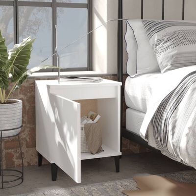 vidaXL Bed Cabinets with Metal Legs White 40x30x50 cm, white vidaXL Bed Cabinets with Metal Legs White 40x30x50 cm