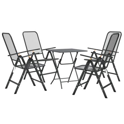 vidaXL 5 Piece Garden Dining Set Expanded Metal Mesh Anthracite,  vidaXL 5 Piece Garden Dining Set Expanded Metal Mesh Anthracite