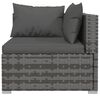vidaXL 4 Piece Garden Lounge Set with Cushions Poly Rattan Grey