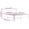 vidaXL Bed Frame without Mattress White 120x190 cm Small Double Solid Wood Pine
