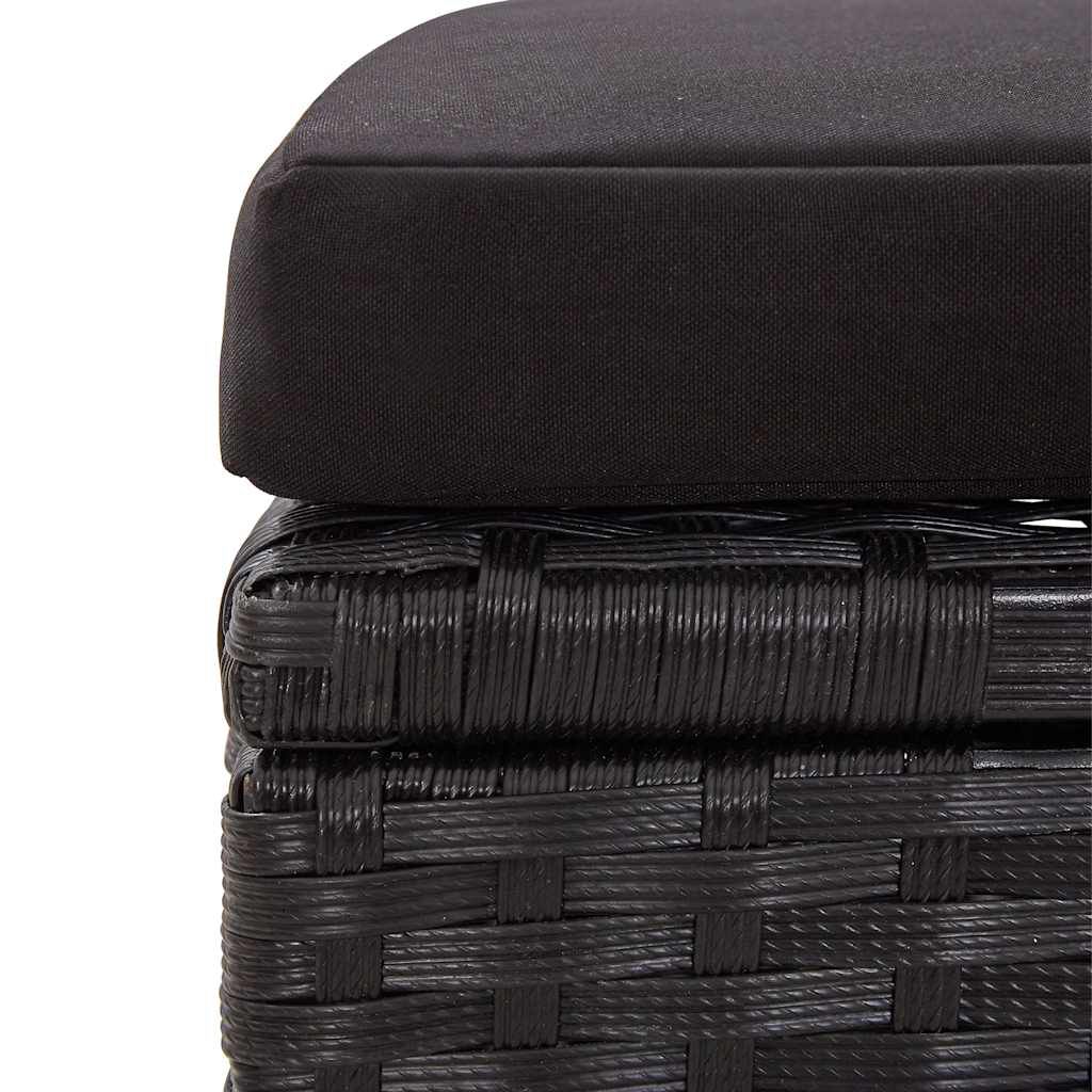 vidaXL 6 Piece Garden Sofa Set with Cushions Poly Rattan Black