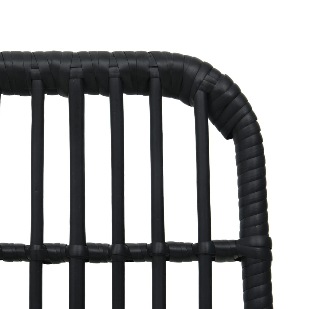 vidaXL Garden Chairs 2 pcs Poly Rattan Black