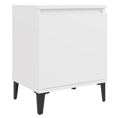 vidaXL Bed Cabinets with Metal Legs White 40x30x50 cm, white vidaXL Bed Cabinets with Metal Legs White 40x30x50 cm