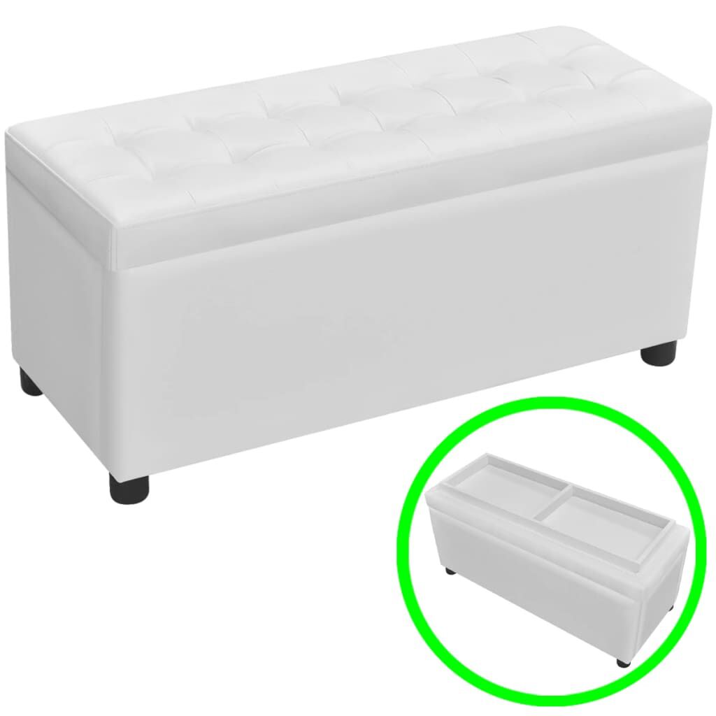 vidaXL Storage Ottoman Artificial Leather White