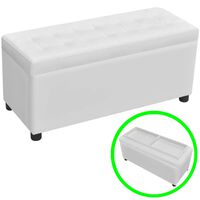 vidaXL Storage Ottoman Artificial Leather White, white vidaXL Storage Ottoman Artificial Leather White