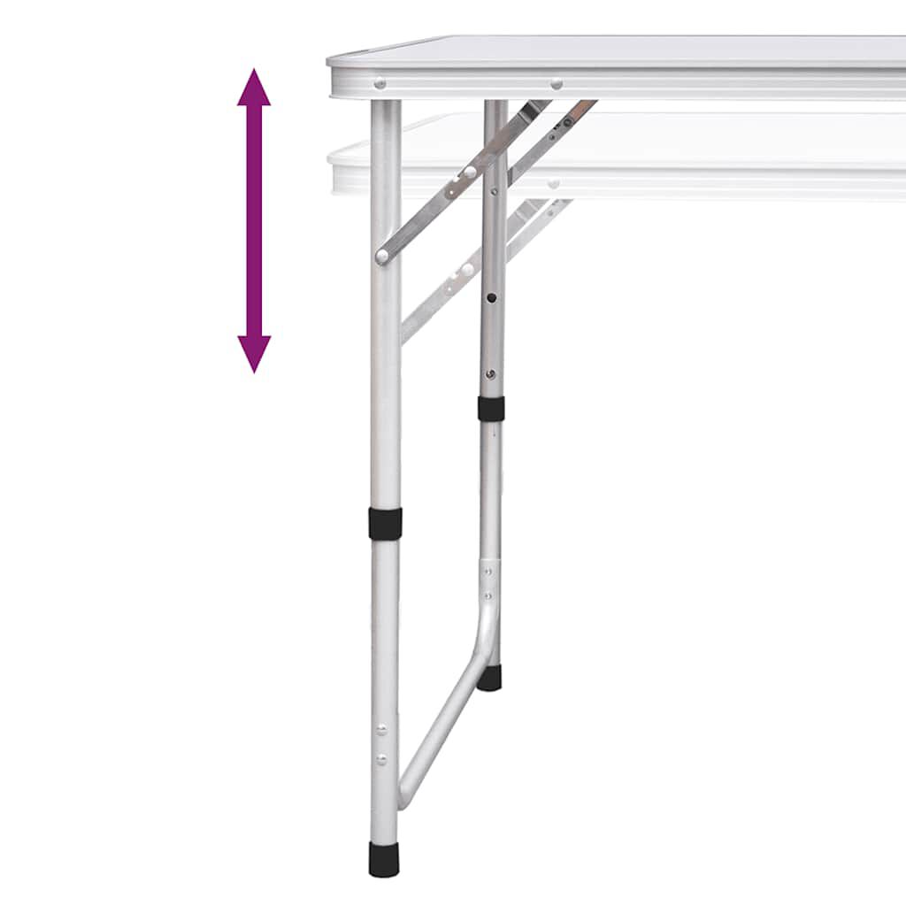 vidaXL Foldable Camping Table Height Adjustable Aluminium 120 x 60 cm