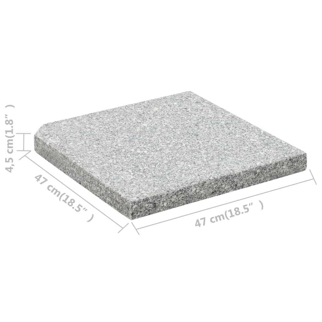 vidaXL Umbrella Weight Plates 4 pcs Grey Granite Square 100 kg