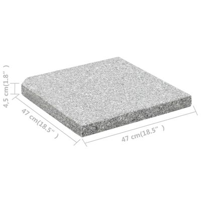 vidaXL Umbrella Weight Plates 4 pcs Grey Granite Square 100 kg,  vidaXL Umbrella Weight Plates 4 pcs Grey Granite Square 100 kg