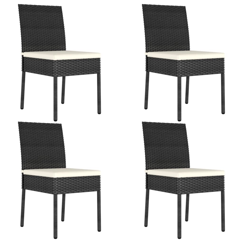 vidaXL 5 Piece Garden Dining Set Poly Rattan Black