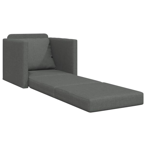 vidaXL Floor Sofa Bed 2-in-1 Dark Grey 112x174x55 cm Fabric