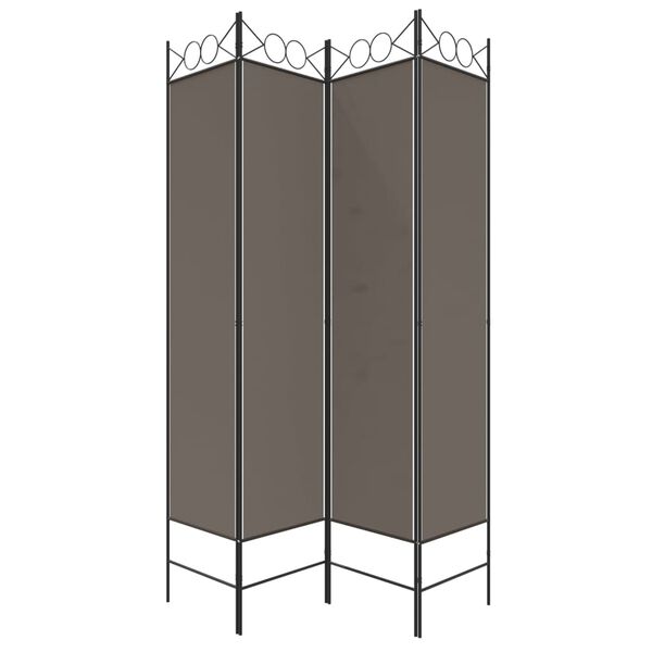 vidaXL 4-Panel Room Divider Anthracite 160x200 cm Fabric