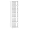 vidaXL Shoe Cabinet High Gloss White 27.5x27x102 cm Engineered Wood