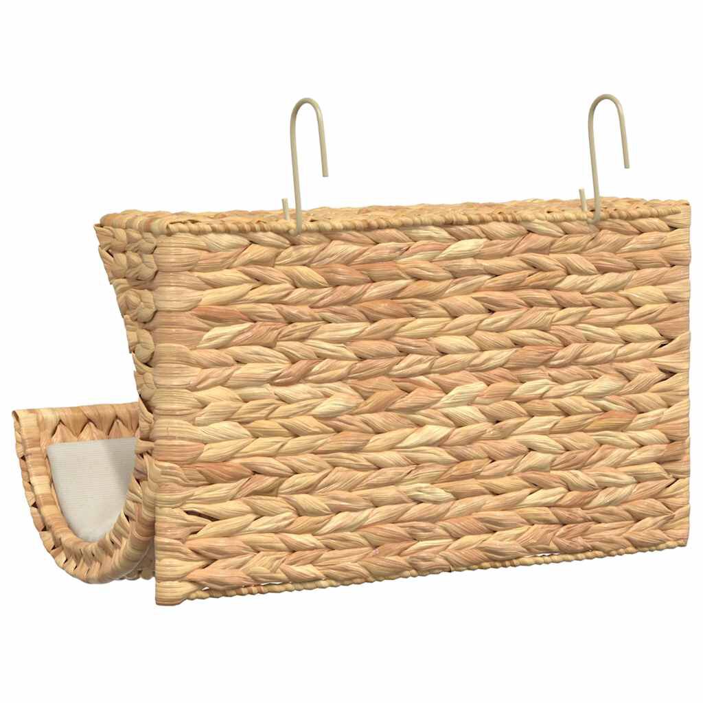 vidaXL Cat Bed with Cushion Water Hyacinth 37x20x20 cm