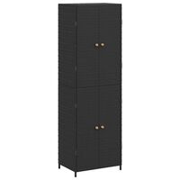 vidaXL Garden Storage Cabinet Black 59x40x180 cm Poly Rattan, black vidaXL Garden Storage Cabinet Black 59x40x180 cm Poly Rattan