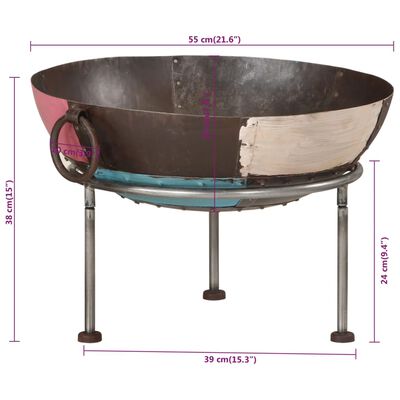 vidaXL Fire Pit 55x55x38 cm Iron, multicolour vidaXL Fire Pit 55x55x38 cm Iron