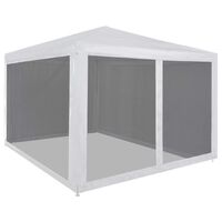 vidaXL Party Tent with 4 Mesh Sidewalls 3x3 m, white vidaXL Party Tent with 4 Mesh Sidewalls 3x3 m