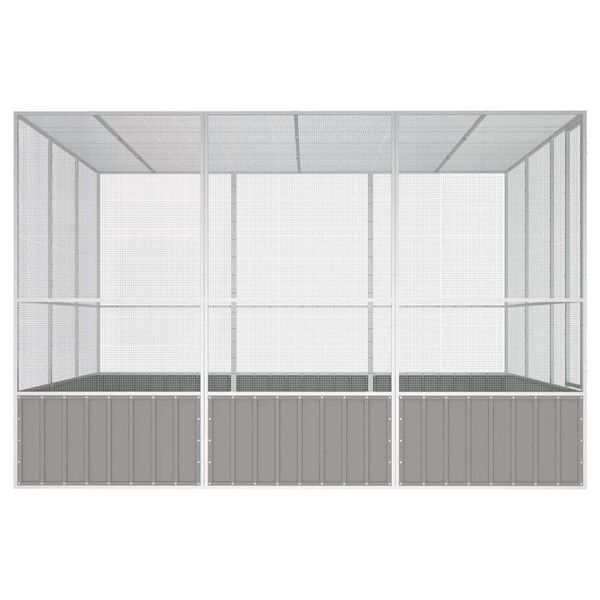 vidaXL Bird Cage Grey 302.5x324.5x211.5 cm Galvanised Steel