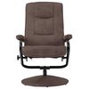 vidaXL TV Armchair with Foot Stool Brown Faux Suede Leather