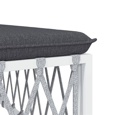 vidaXL 3 Piece Garden Lounge Set with Cushions White Steel, white vidaXL 3 Piece Garden Lounge Set with Cushions White Steel