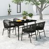 vidaXL 5 Piece Garden Dining Set Black