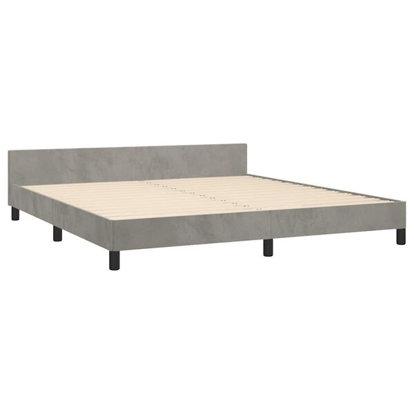 vidaXL Bed Frame without Mattress Light Grey 180x200 cm Super King Velvet