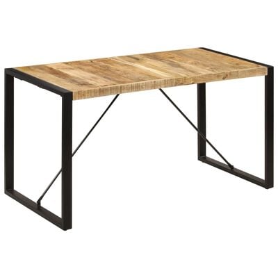 vidaXL Dining Table 140x70x75 cm Solid Mango Wood, black vidaXL Dining Table 140x70x75 cm Solid Mango Wood