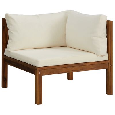 vidaXL 10 Piece Garden Lounge Set with Cream Cushion Solid Acacia Wood