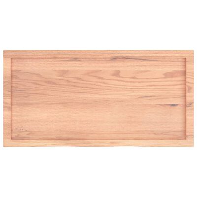 vidaXL Wall Shelf Light Brown 100x50x(2-4) cm Treated Solid Wood Oak